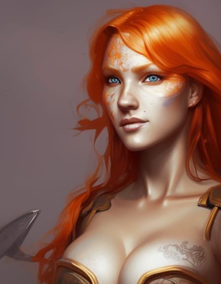 Ginger Viking Warrior Woman Concept Art