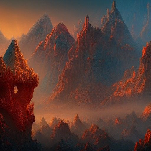 Fantastical Skull Mountain Concept Art