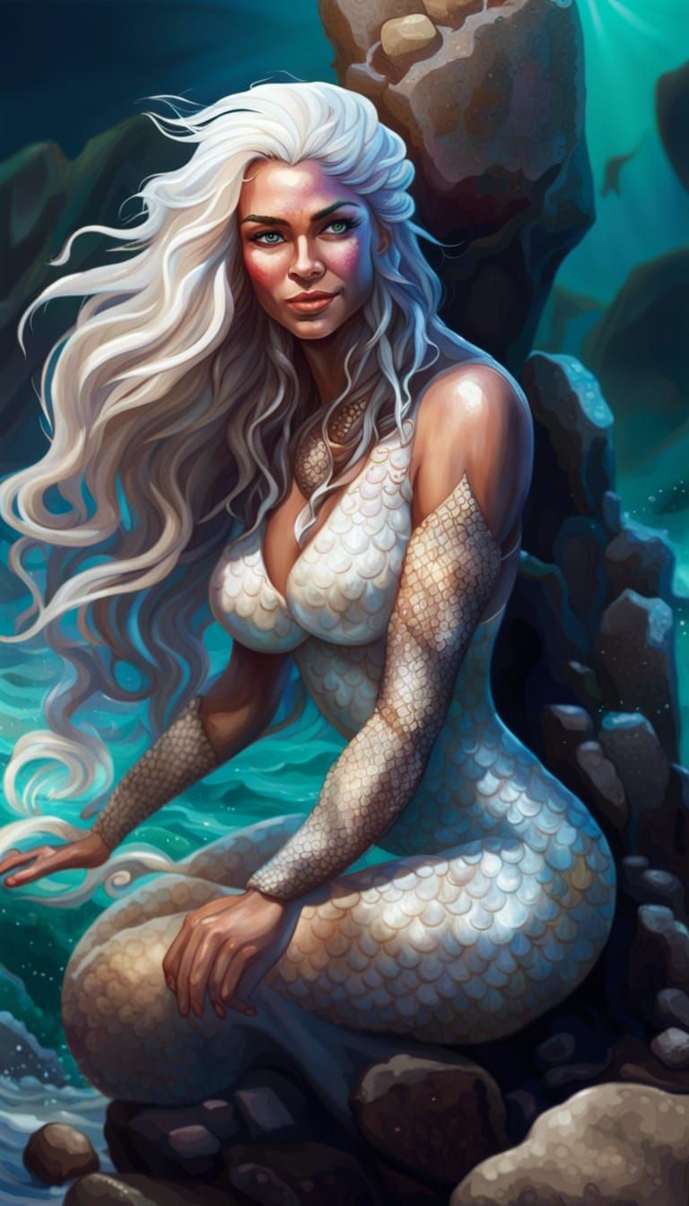 Mermaiden on a rock