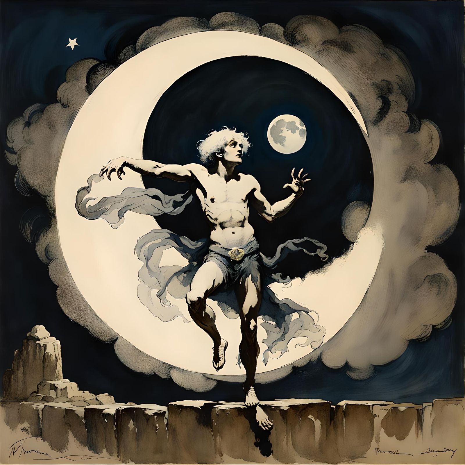 Thief of the Moon: Vintage Illustration