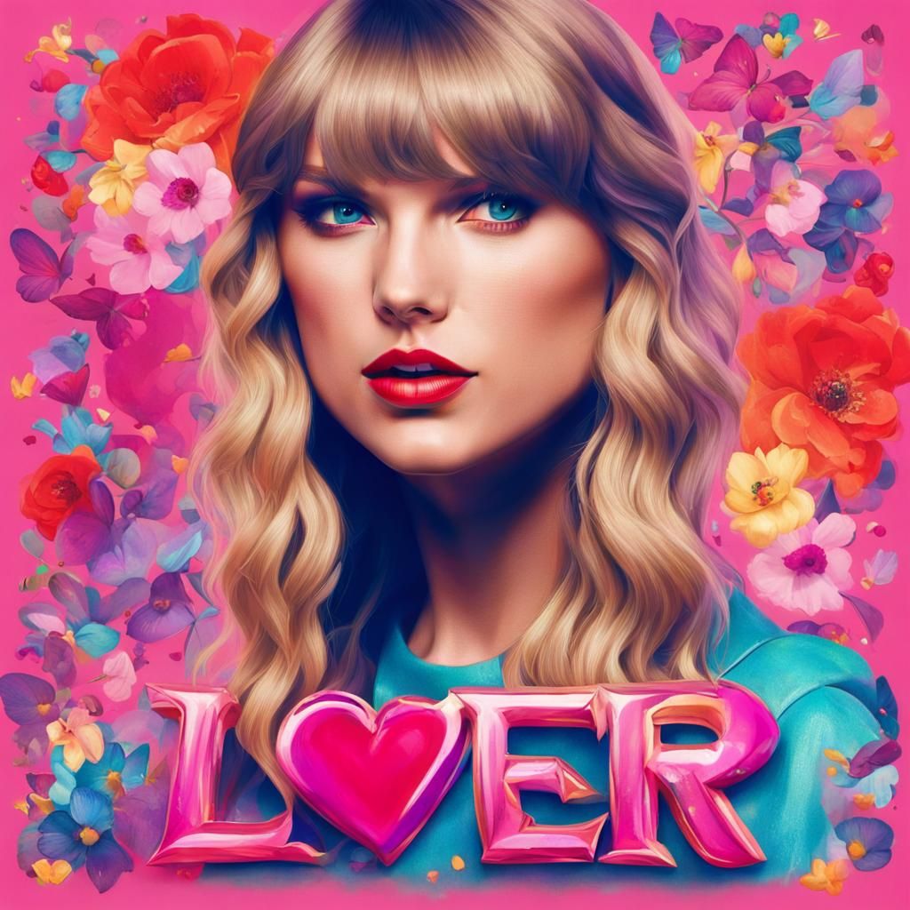 Taylor Swift Lover Era Inspired Portrait