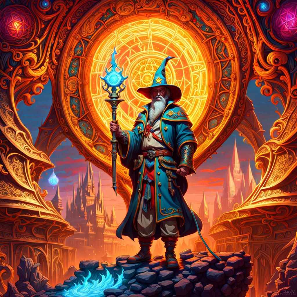 Illuminated Sorcerer in Borderland Artwork