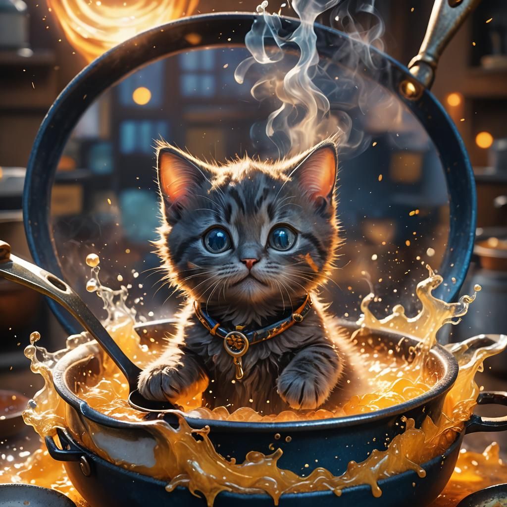Kitten in Frying Pan Anime Key Visual