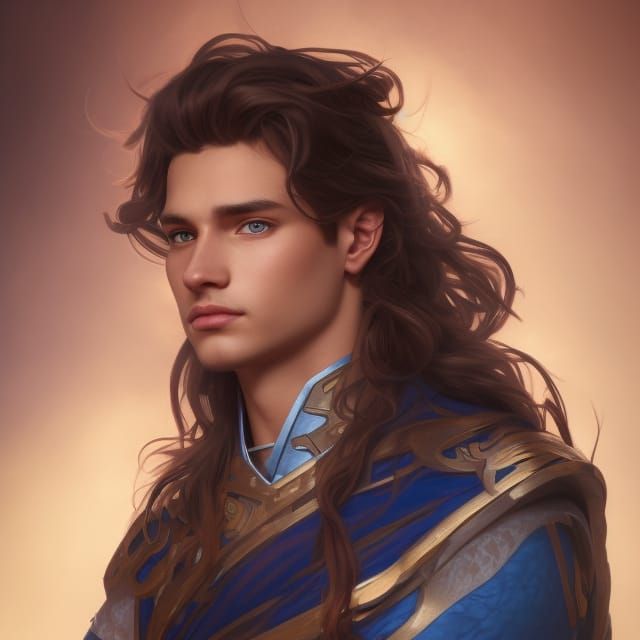 Handsome Prince with Dragon Sigil, Detailed Portrait