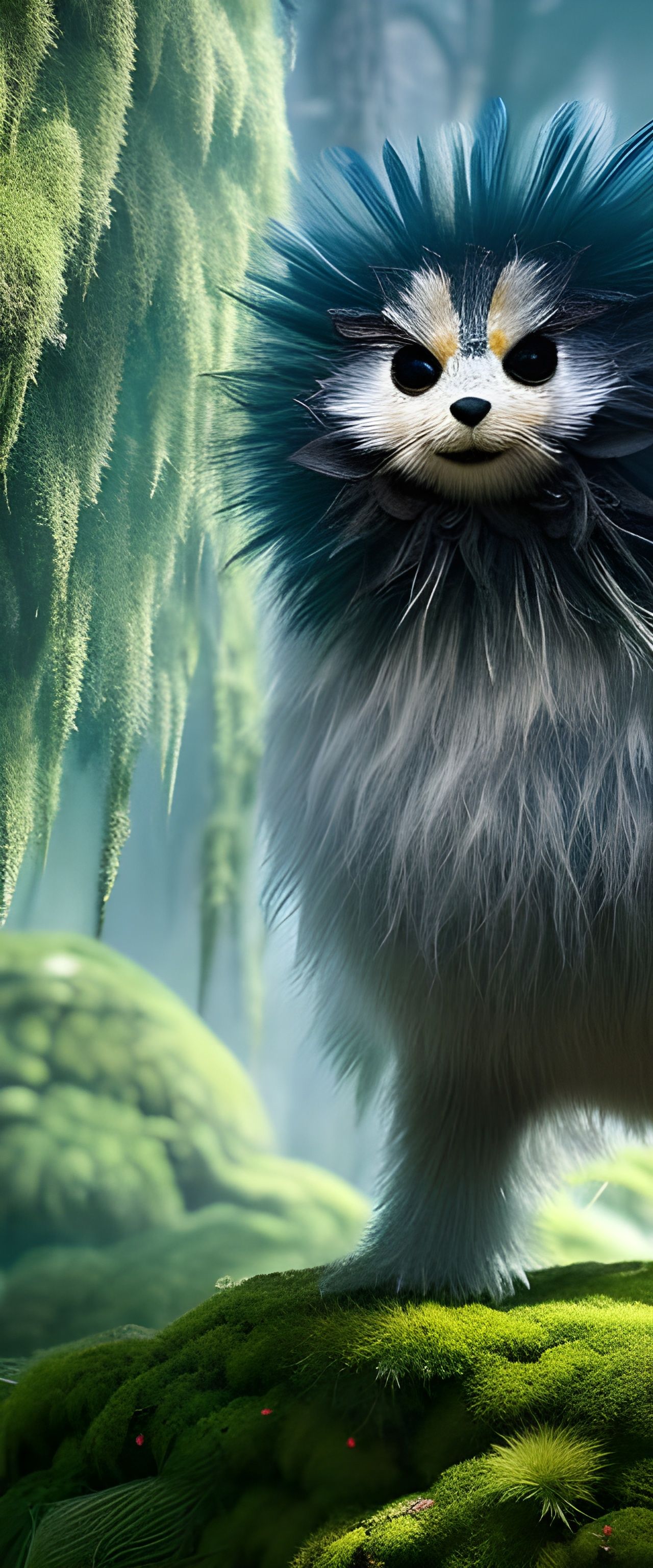 Aquatic Alien Portrait on Futuristic Street in Anime Style