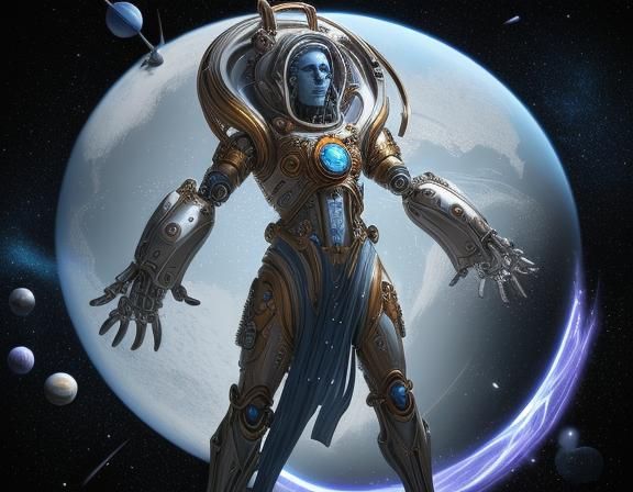 Mechanical Godlike Being Dominates Space and Time