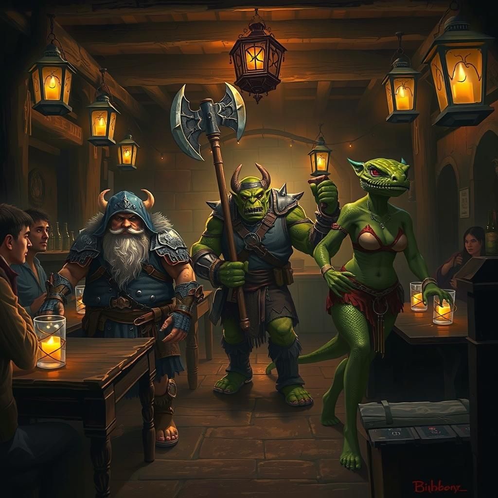 Fantasy Adventurers Enter a Magical Tavern