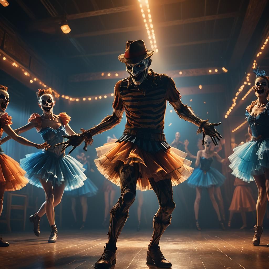 Freddy and Scream Dance: Fantasy Horror Concept Art