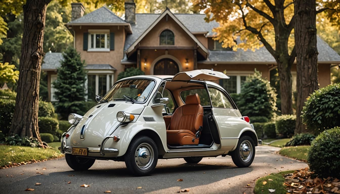 BMW Isetta Parked at Luxurious Home