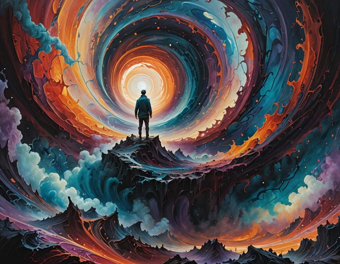 Endless Vortex: A Surreal 3D Landscape Painting