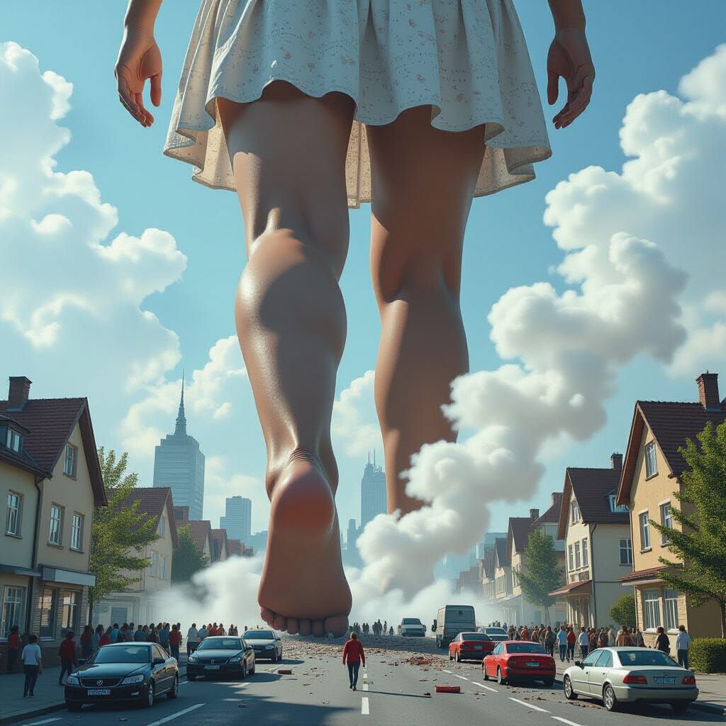 Gigantic Woman Destroys City: A Realistic Vision