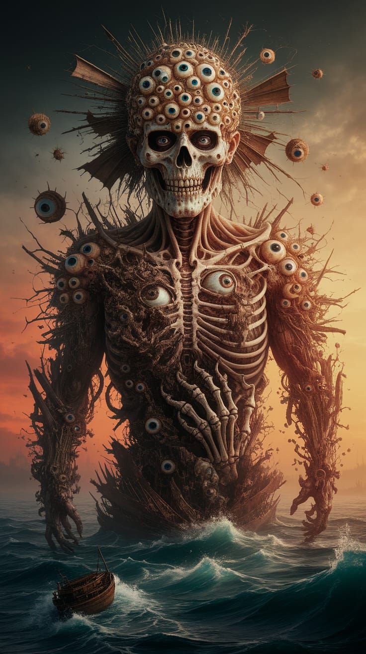 Surreal Pirate Portrait in Dark Fantasy Style