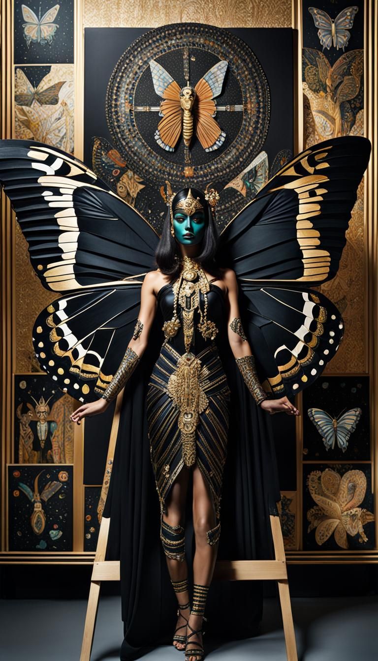 Obsidian Butterfly Goddess Itzpapalotl Painting