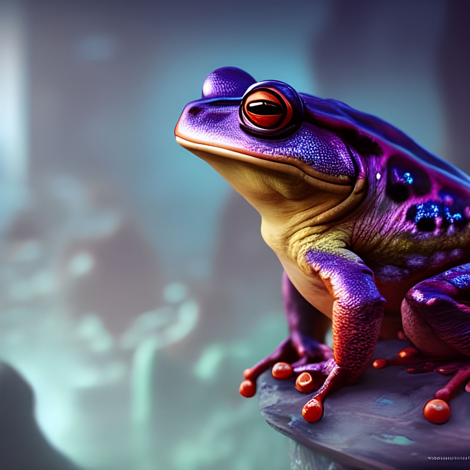 Detailed Matte Painting of a Fantastical Frog