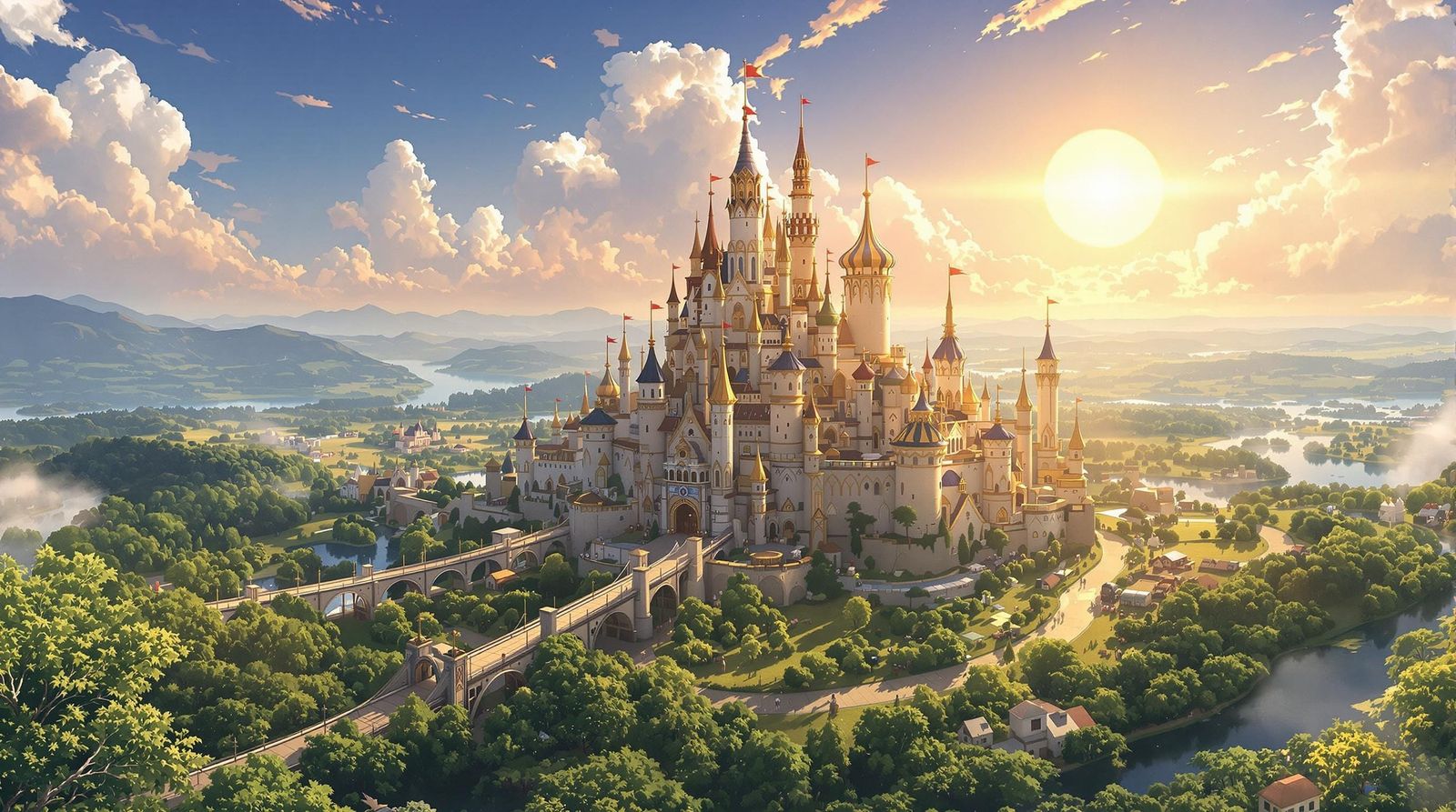 Majestic Medieval Kingdom in Anime Style, 8K