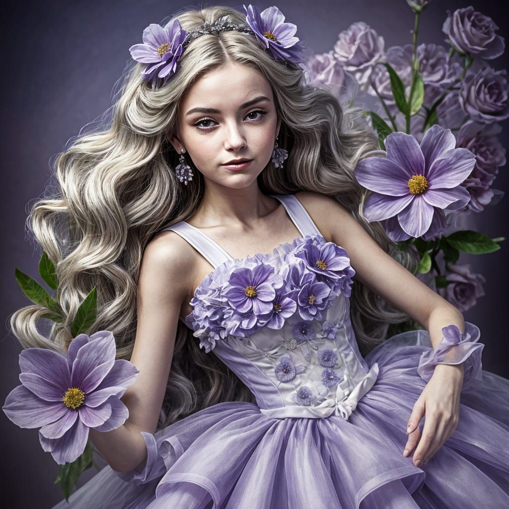 Beautiful Doll in Porcelain Style with White Hair