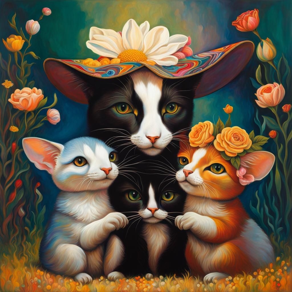 Psychedelic Portrait of Woman in Bohemian Style