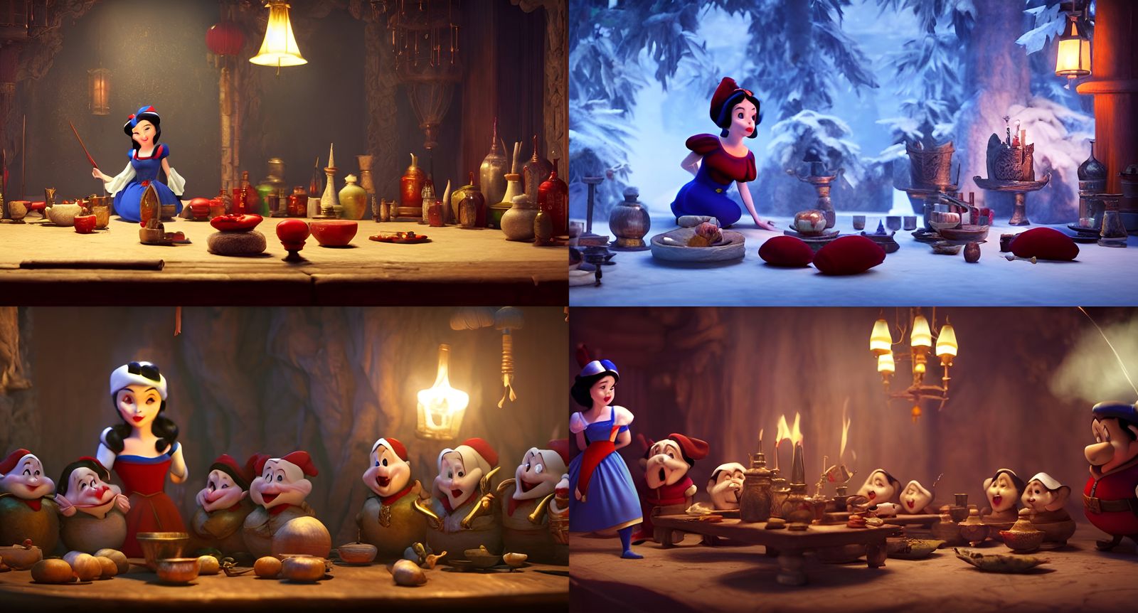 Snow White in Opium Den: Hyper-Realistic Digital Art