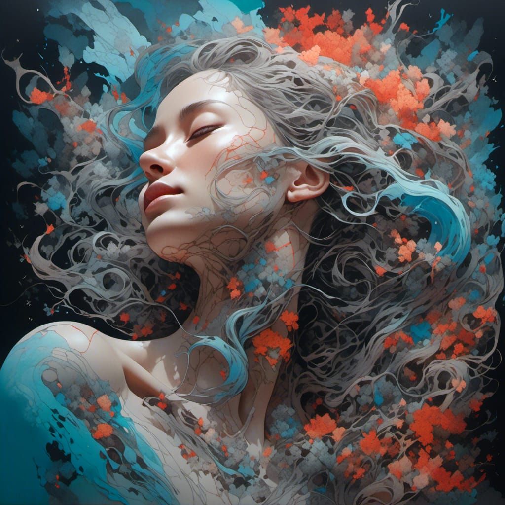 Body Map Art: Winding Road in Street Art Style