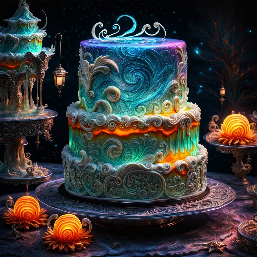 Luminescent Multi-Layer Jelly Cake in Cosmic Shades