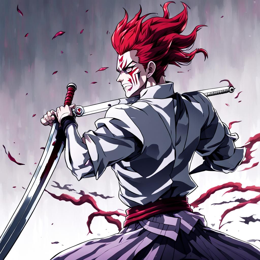 Hisoka as Demon Slayer in Anime Style
