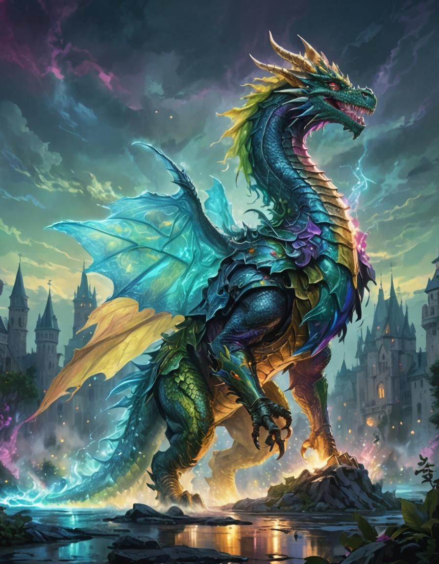 Mystical Wizard in Elaborate Medieval Fantasy City