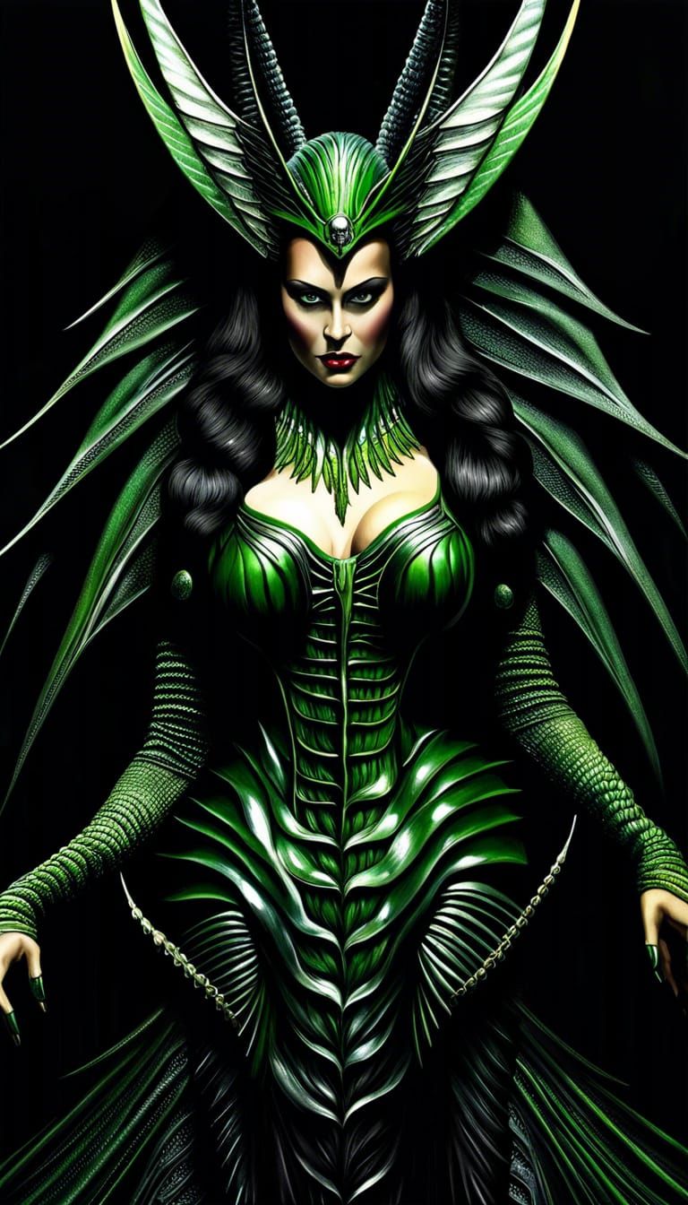 Wendigo Angel Diva Portrait in Solarpunk Style