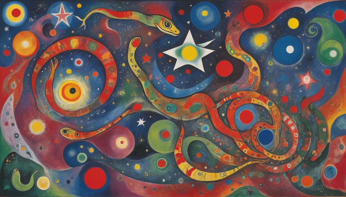 Sagittarius Star Stream with Snakes in Pop Art Style