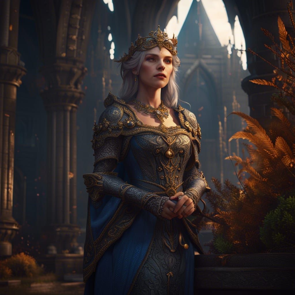 Detailed Medieval Princess Fantasy Art