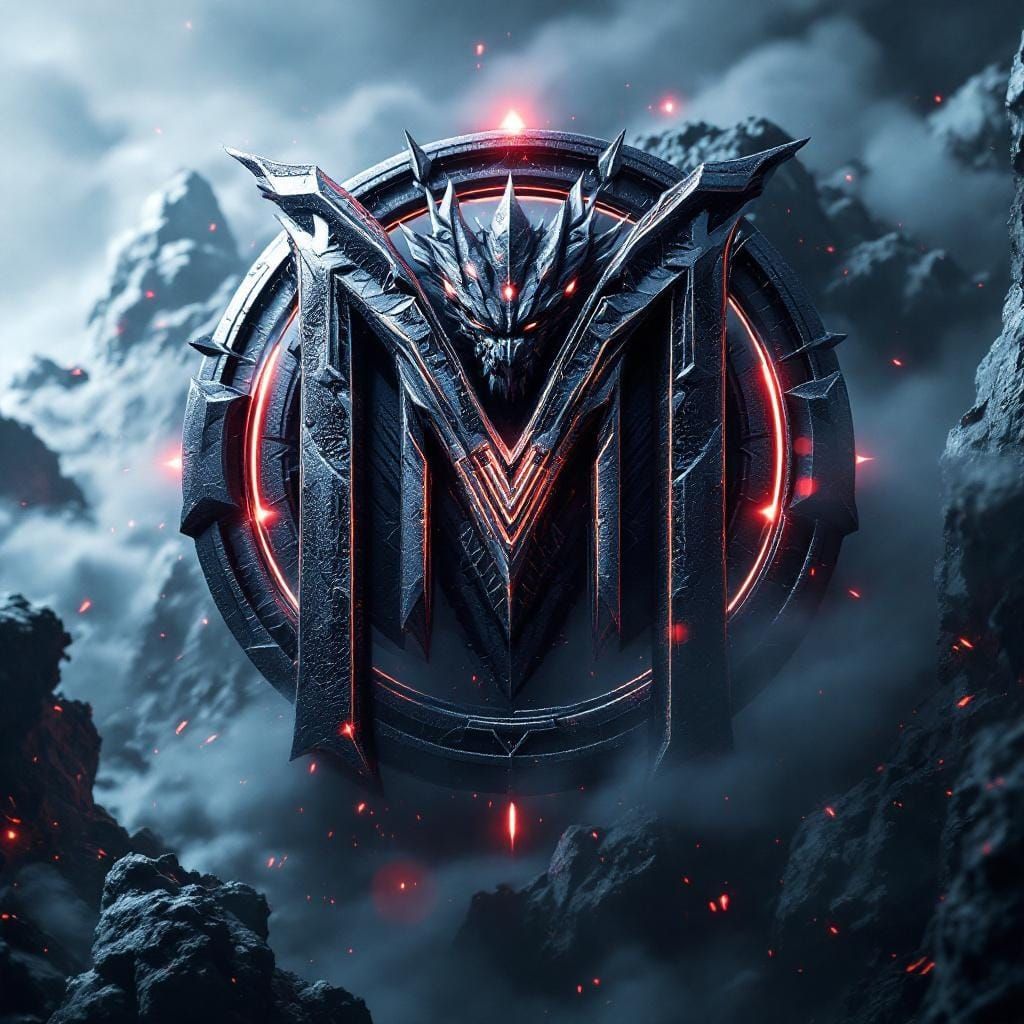 Majestic Godzilla "M" Crest in 3D Game Cinematic Style