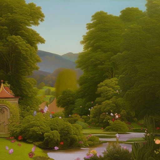 Enchanted Garden: Oil Painting in Fairy Style