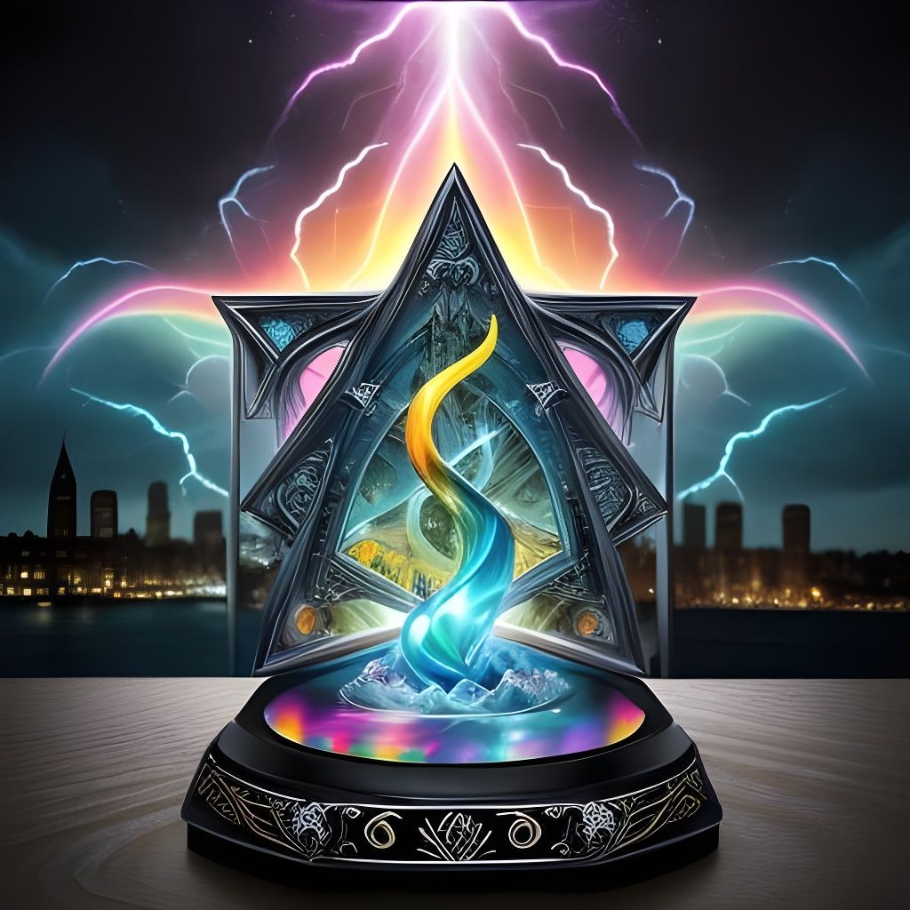 Vintage Car in Gothic Kaleidoscopic Heavy Metal Style