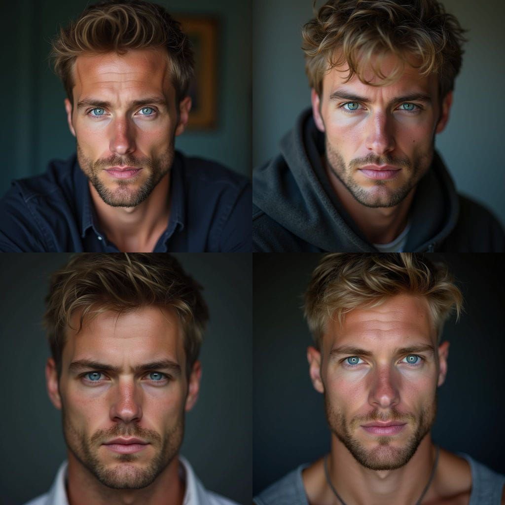 Portrait of a Handsome British Man with Blue Eyes