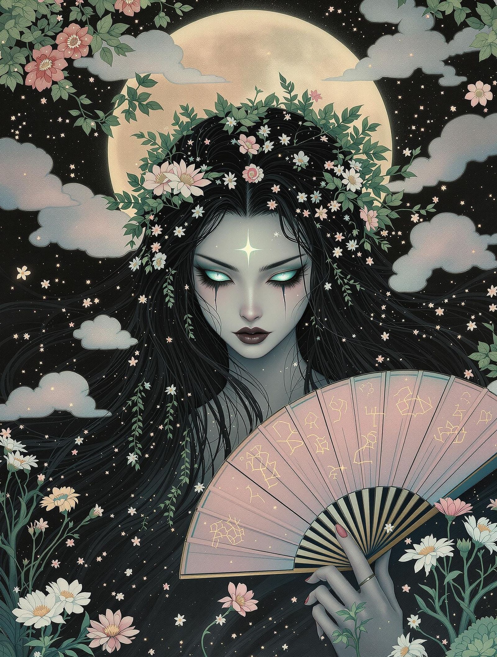 Ethereal Fae Goddess in Mystical Forest Ballet