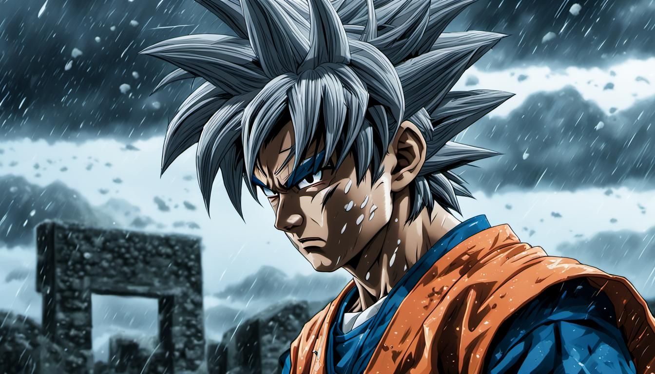 Goku Mourns Akira Toriyama: Manga-Style Portrait