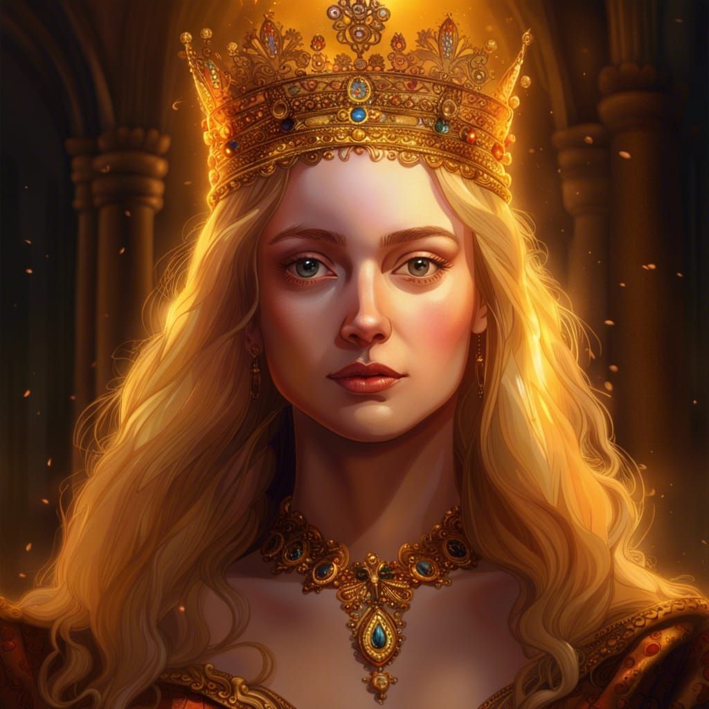 Queen Elizabeth Woodville Portrait in Golden Light