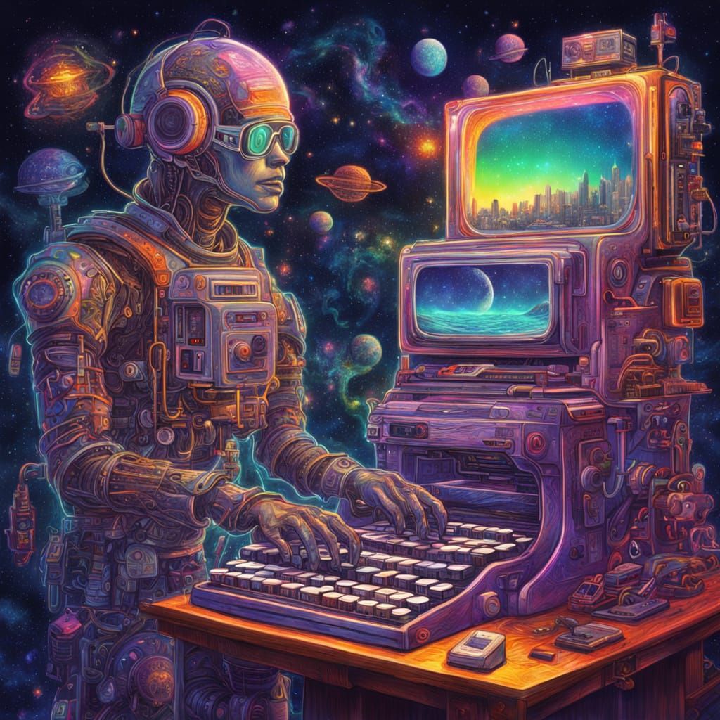 Cosmic Evolution Unfolds in Surreal Digital Art