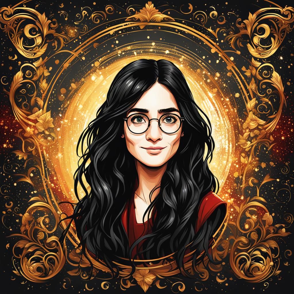 Female Harry Potter Vector Art in Watercolor Style