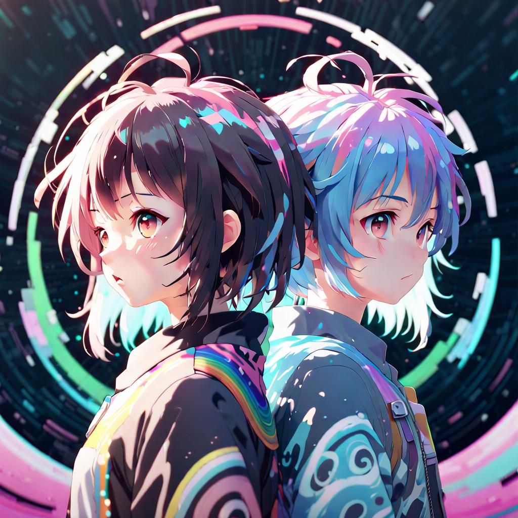 Vibrant 3D Anime Portrait in Digital Art Style