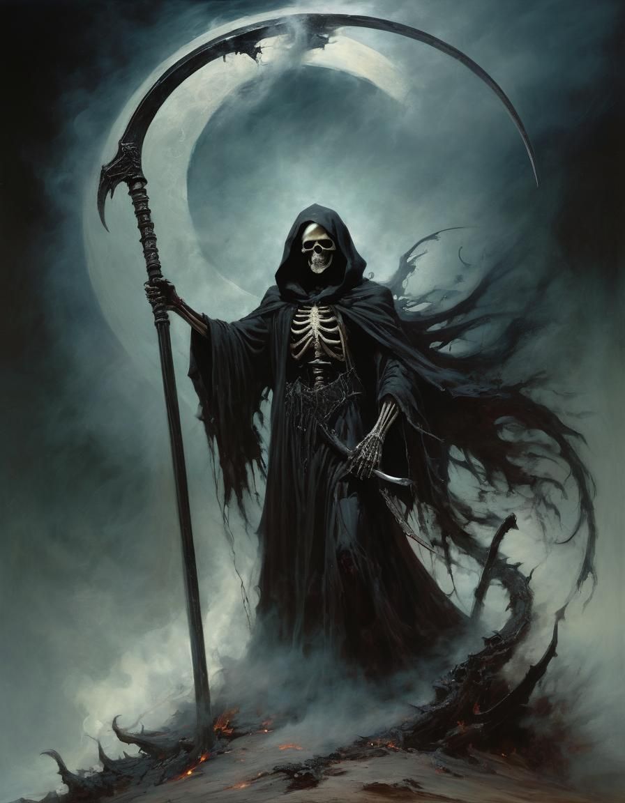 Rotting Grim Reaper with Shining Scythe