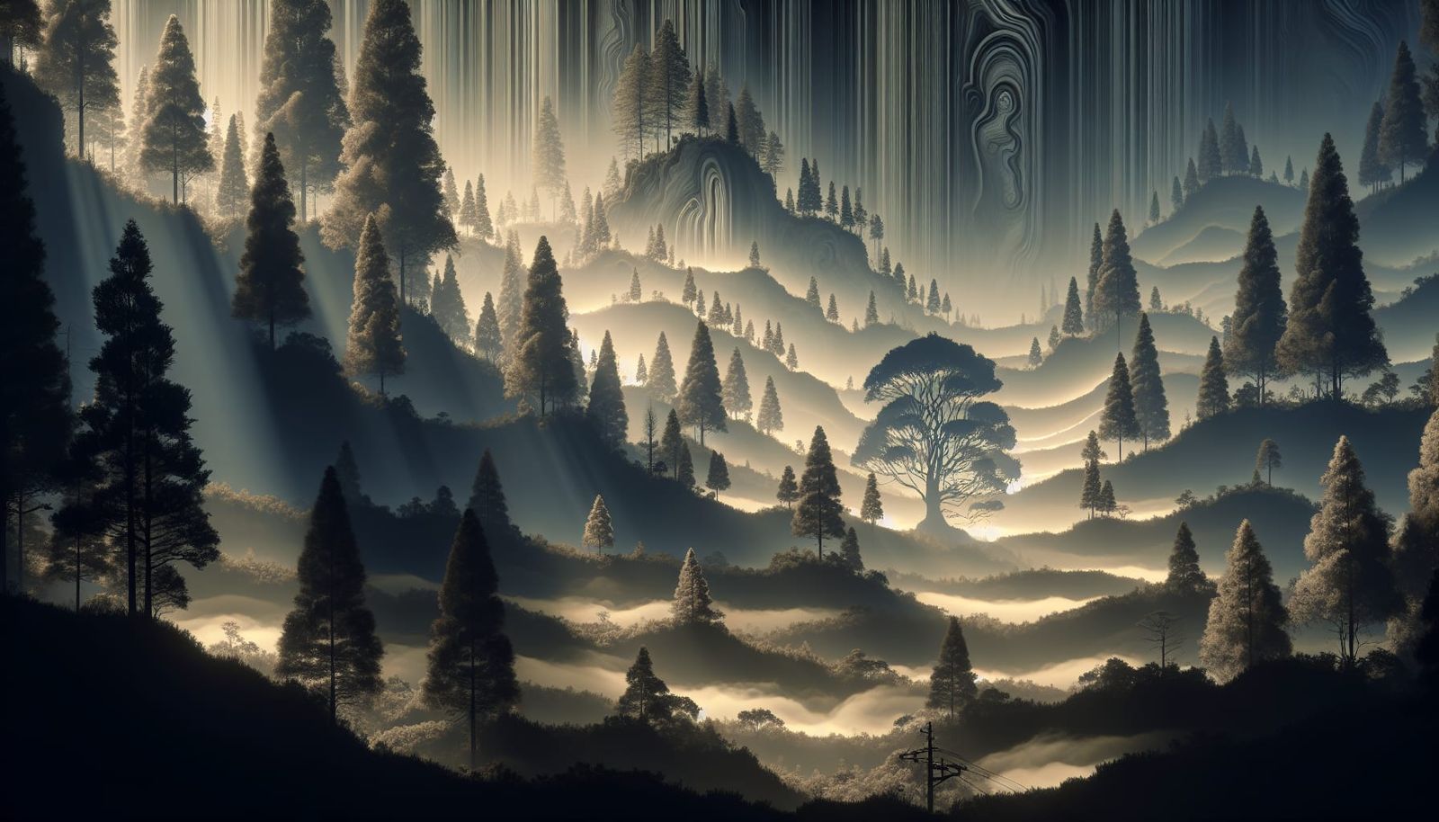 Foggy Negative Space Forest