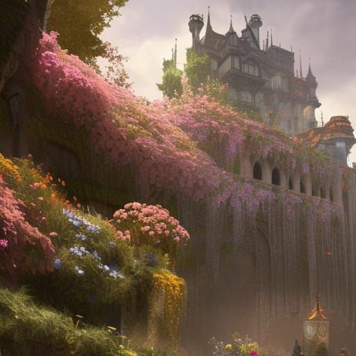Floral Castle Concept Art in Unreal Engine 5