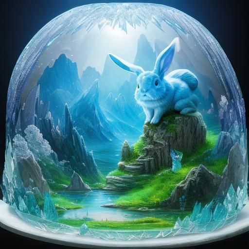 Crystal Rabbit in Fantasy Landscape Photography