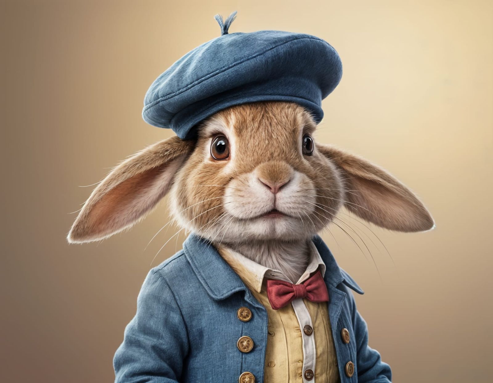 French Rabbit in a Beret