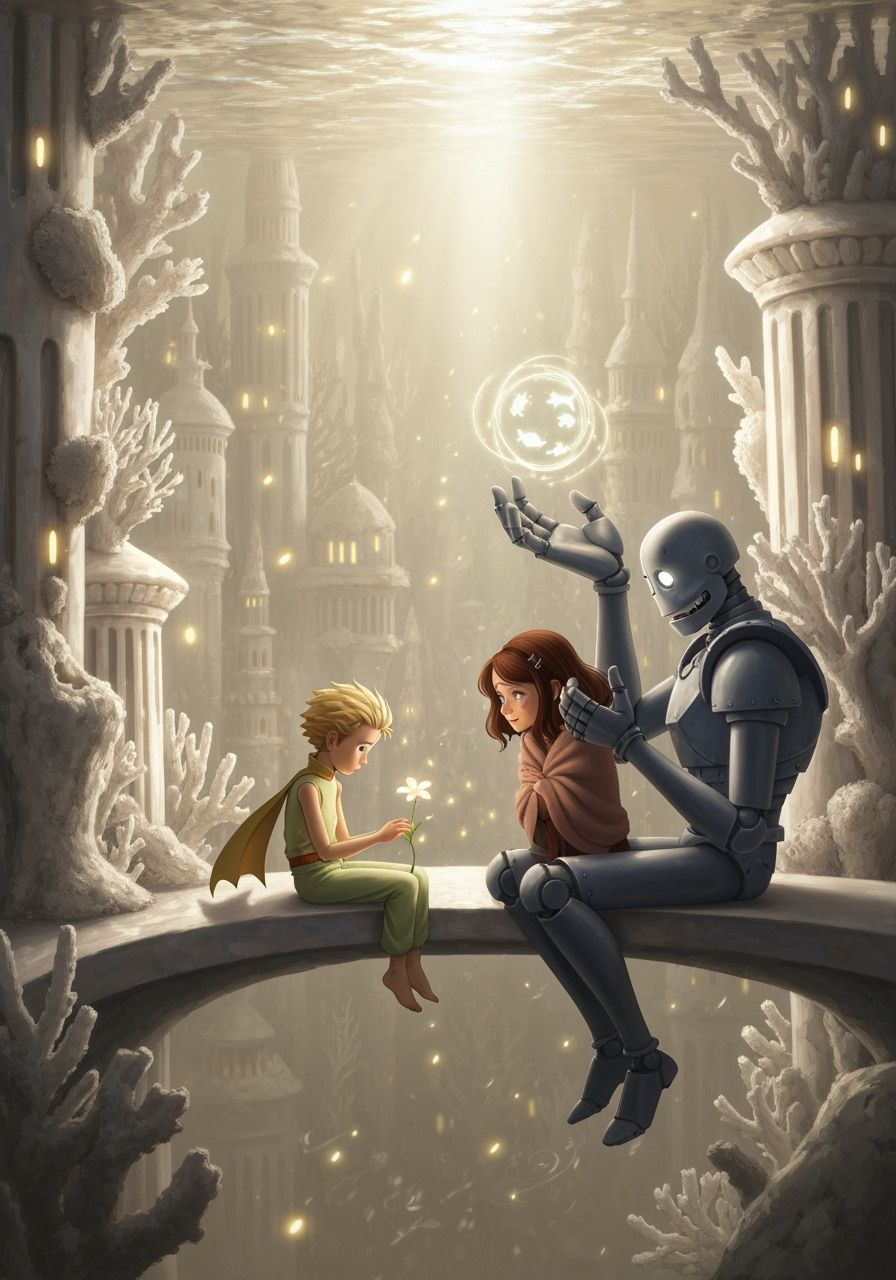 Lost City of Coral and Pearl with Little Prince and Amelie