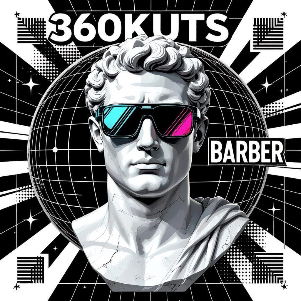 Greco-Roman Bust in Cyberpunk Vaporwave Style