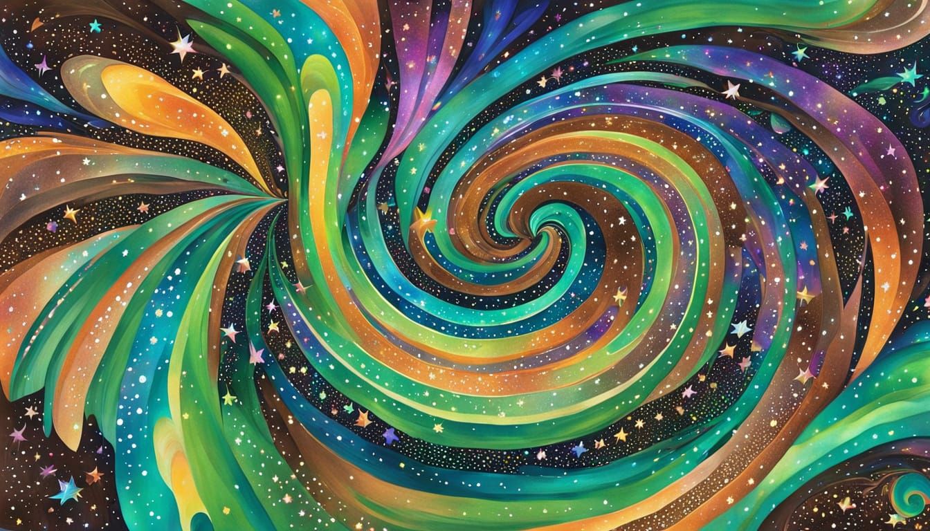 Iridescent Celestial Swirl in Opalescent Hues