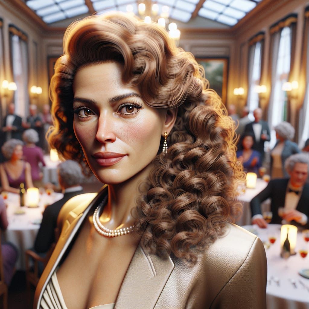 Elegant 90s Portrait in Hyperrealism