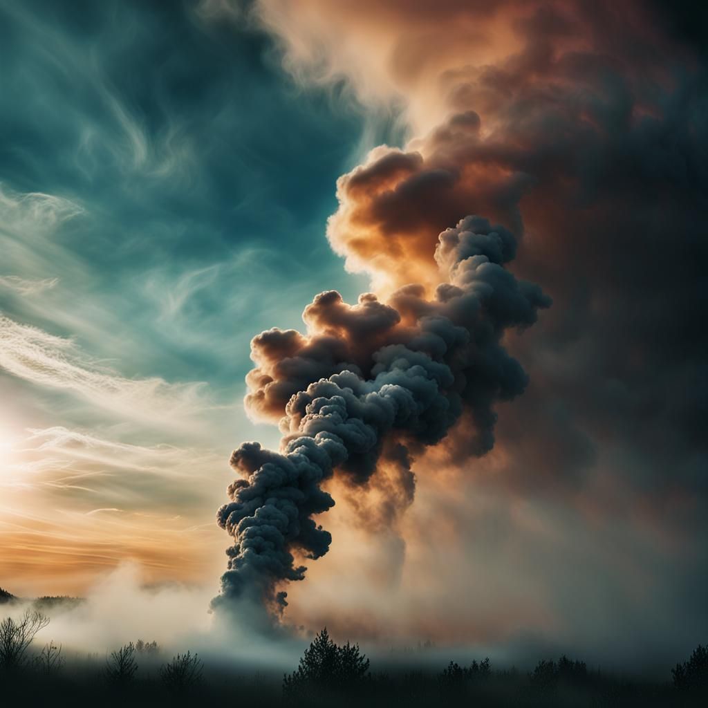 Surreal Smoke Swirls in Abstract Expressionism