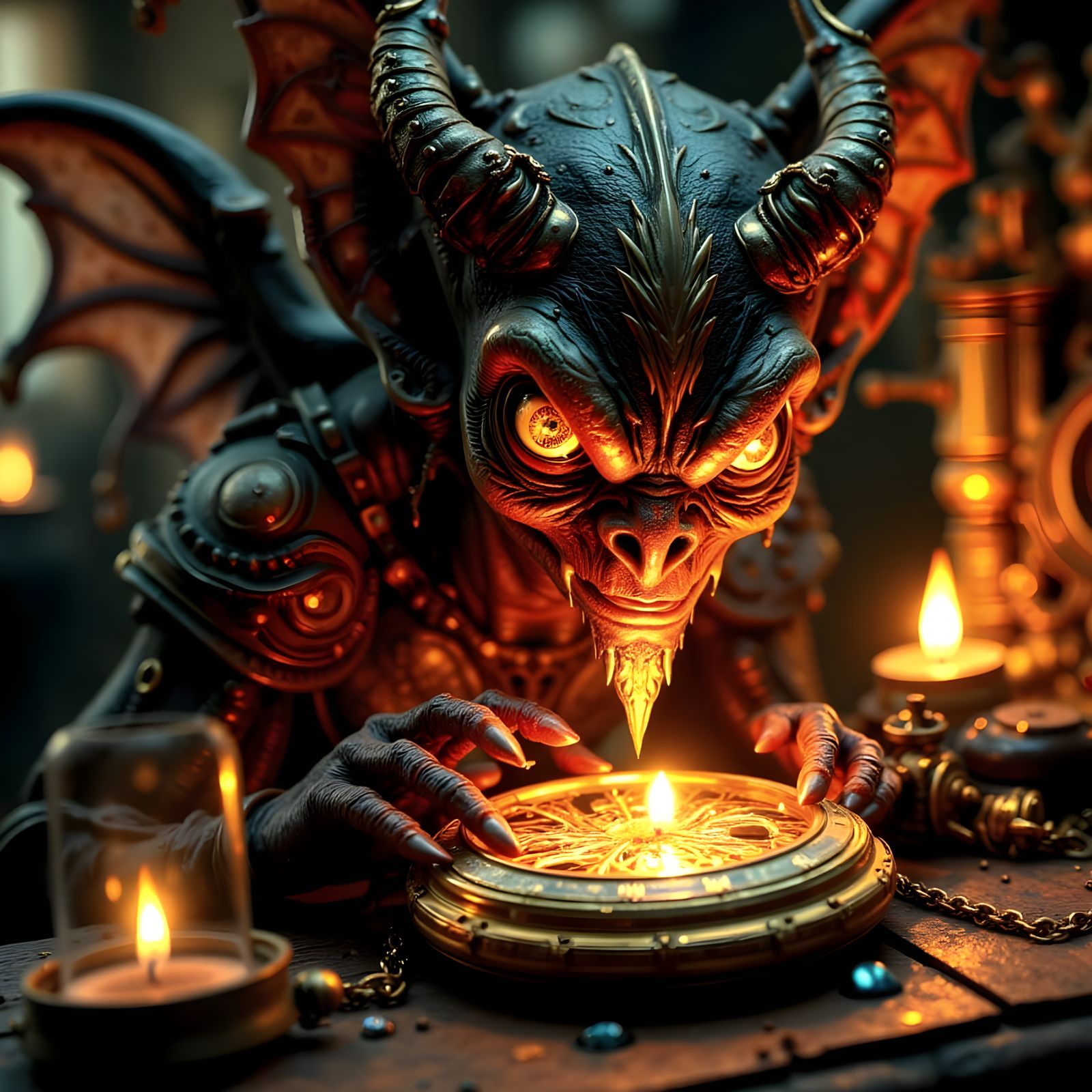 Mischievous Gremlin Tinkers with Pocket Watch